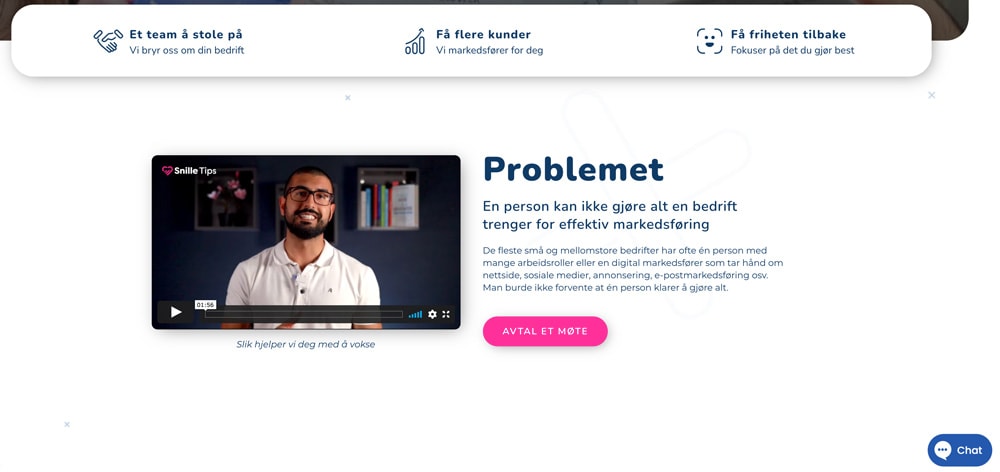 Eksempel på luft på nettside