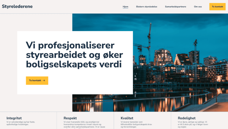 Styrelederene.no utviklet av Snille Tips