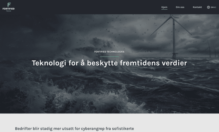 Fortified Tech sin nettside - utviklet av Snille Tips