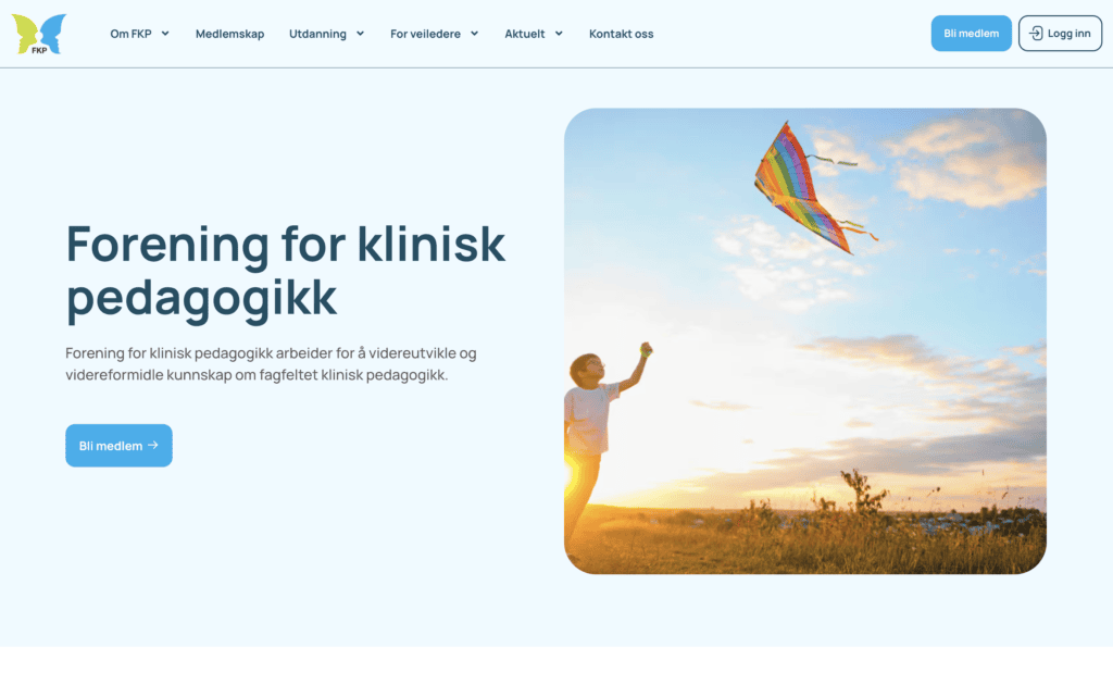 Forening for kliniske pedagoger sin nettside - utviklet av snille tips